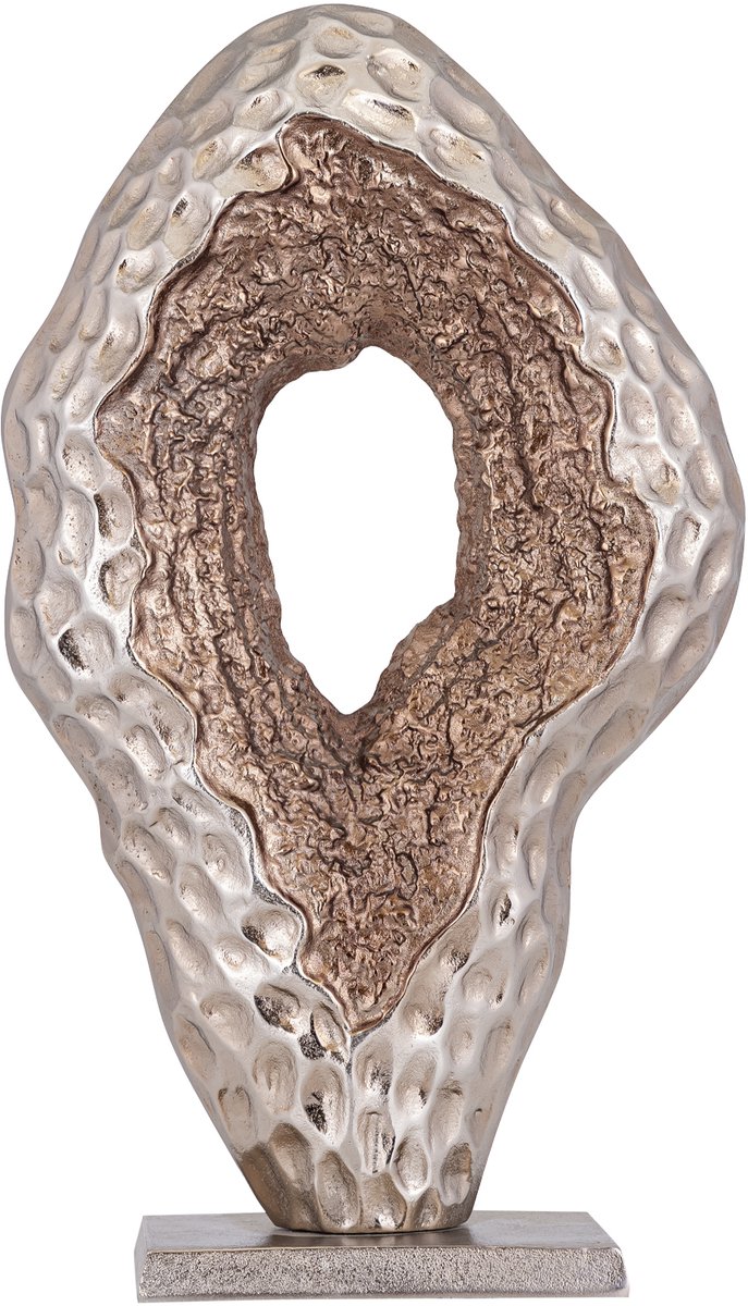 PTMD Coolan Antique Champagne Casted Alu Statue Oval L