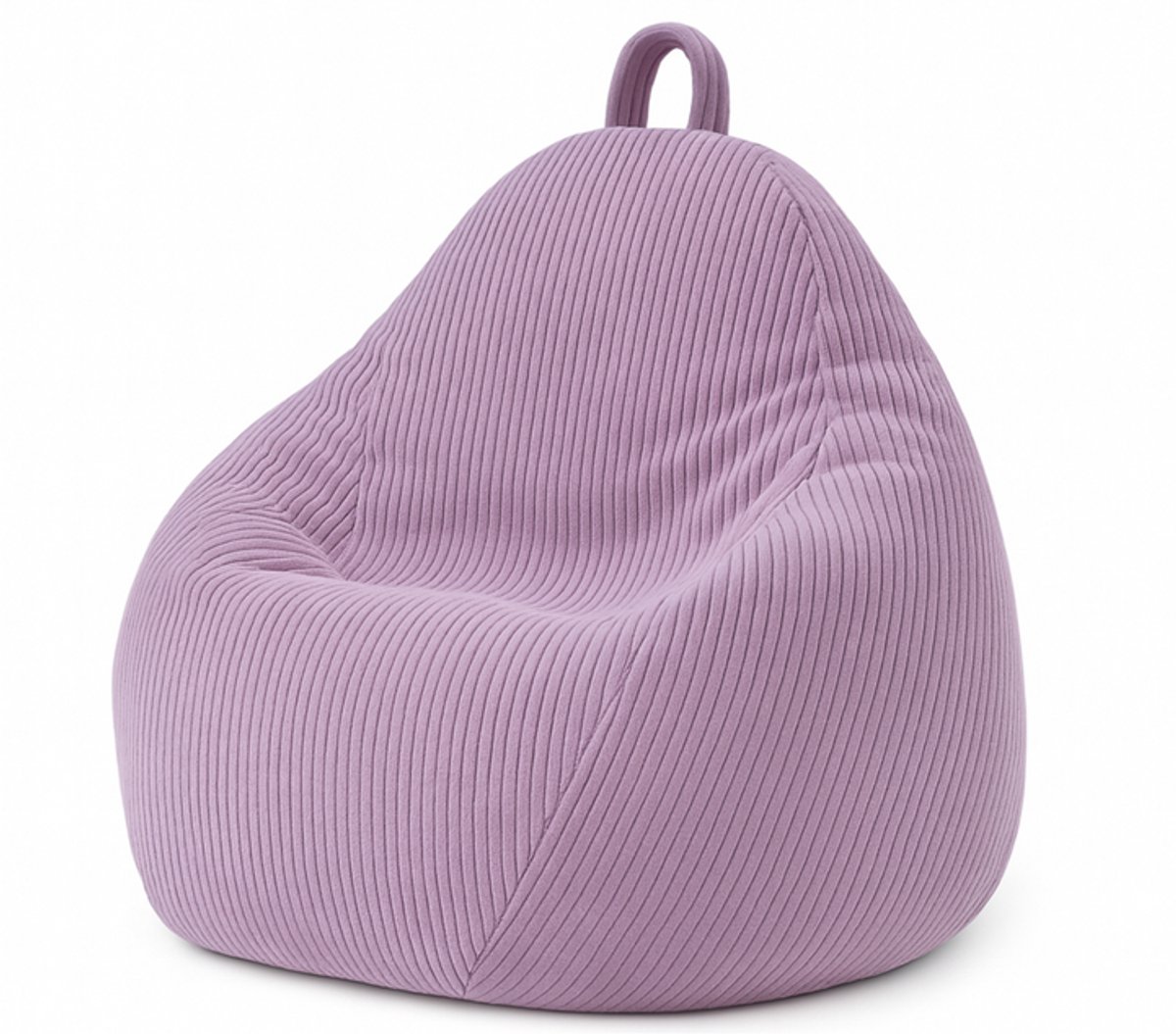 Bananair Peervorm zitzak - ribfluweel - Afneembare hoes - Volwassenen & Kinderen - Violet - 80 x 70 cm