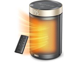 Dreo Atom 316, energiebesparende ventilatorkachel, 34 dB, stil, 1500 W, PTC-keramiek, thermostaat, oververhittings- en kantelbeveiliging, 12 uur timer, elektrische verwarming voor kamers