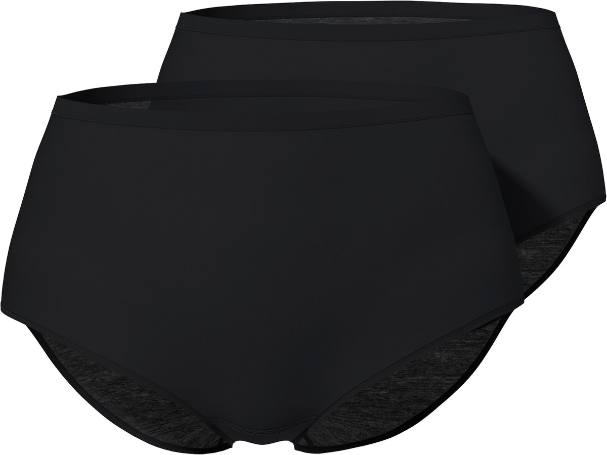 Ulla Popken - Dames - Hipster 2-pack Superfine - Zwart - Maat 50+