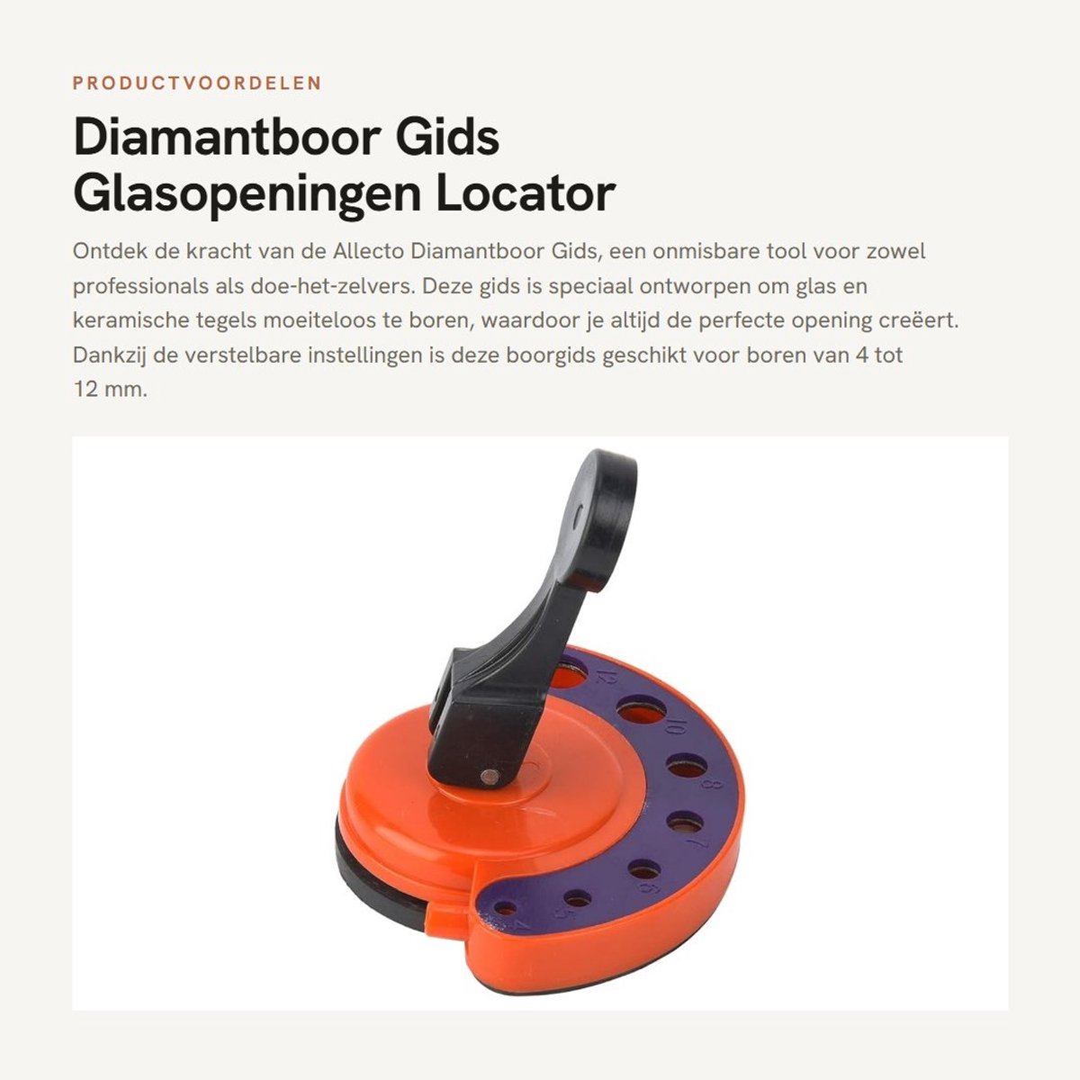 Inovra- Diamantboor Set - Verstelbare Gids - Vacuüm Basis - Keramische Tegels - Glas - Marmer - Hoogwaardige Kwaliteit - Boorgids