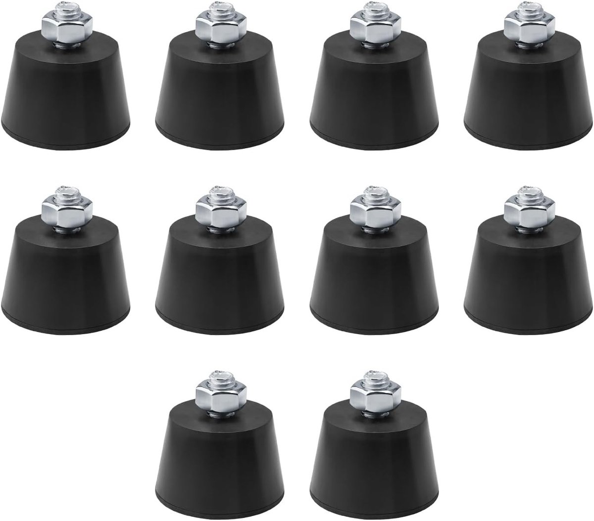 Set van 10 M8 Schroefbare Rubber Voeten, Antislip Meubelpoten, Verstelbare Poten voor Meubels, Fitnessapparatuur en Keukenapparatuur