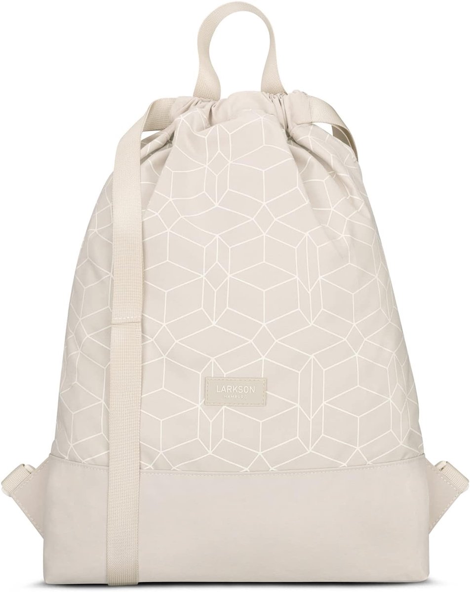 SnelShoppen - Gymtas Dames en Heren - Rugzak Sport en Festival - Klein met Binnenvak en Buitenvak - Casual Tas in Zandpatroon - Ideaal voor Sport, Uit