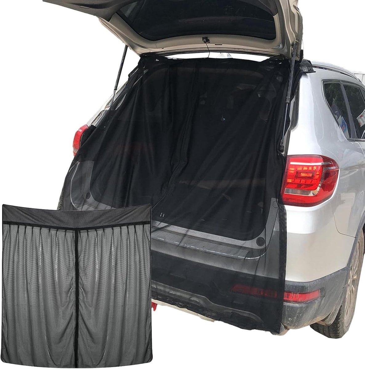Mosquito Net voor Achterklep - Magnetisch Insectennet voor SUV, Caravan en Kamperen - 165 x 210 cm Zwart Outdoor Bescherming