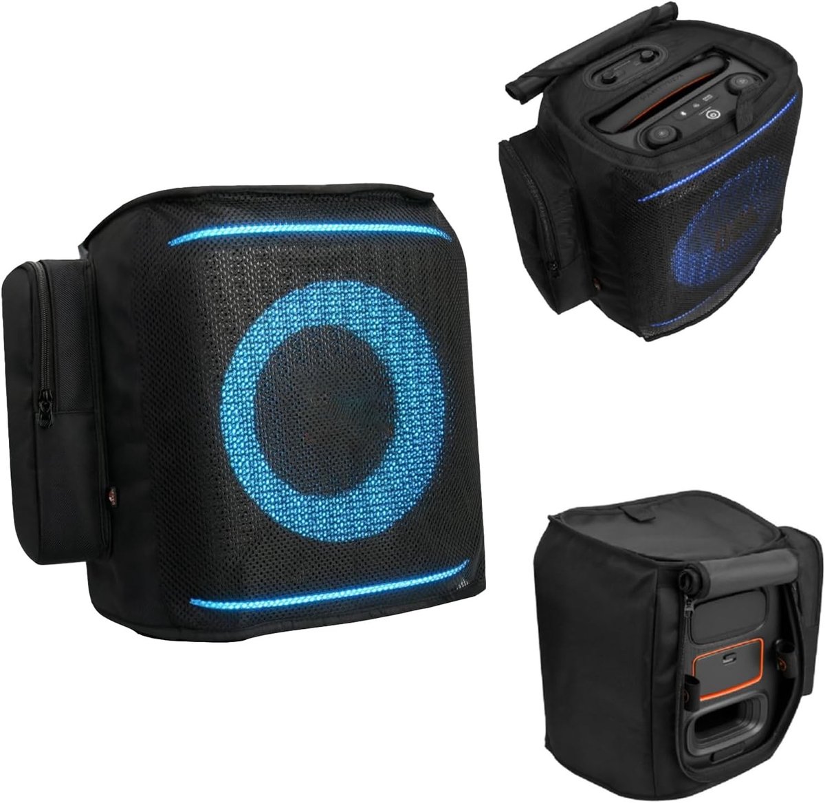 Draagbare Speaker Beschermhoes met Zijvak voor Partybox Encore 2, Ideaal voor Opslag en Bescherming van Bluetooth Speakers