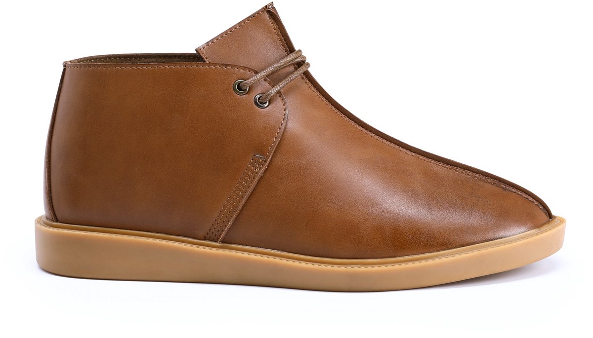ALLTHEMEN Heren Retro Rundleer Woestijnlaars - Comfortabel Slijtvast - 42
