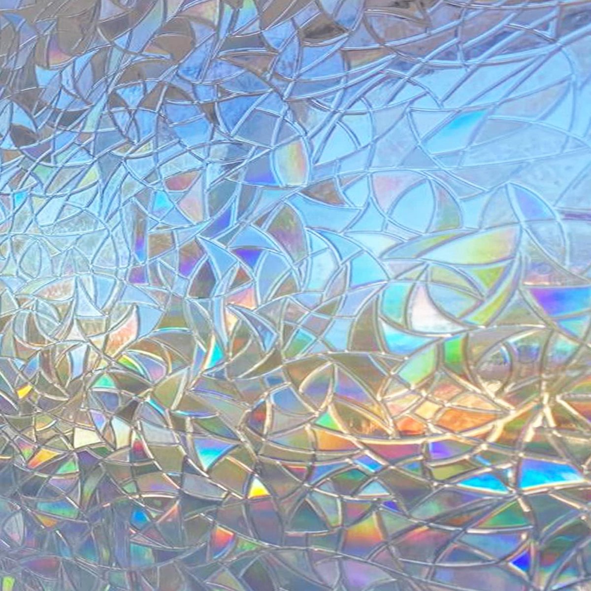 SnelShoppen - Zindoo Raamfolie Ondoorzichtig 3D Regenboogkleuren Effect onder Licht Zichtwerende Folie Raam Decoratie Kleurrijk Versieren Zonder Lijm