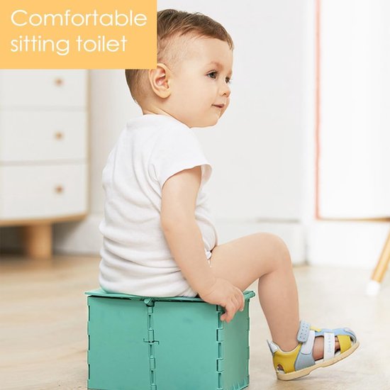 Draagbaar kindertoilet opvouwbaar - klaptoilet voor onderweg - BPA-vrij babypotje voor thuis en reizen van draagbaar — afbeelding 5