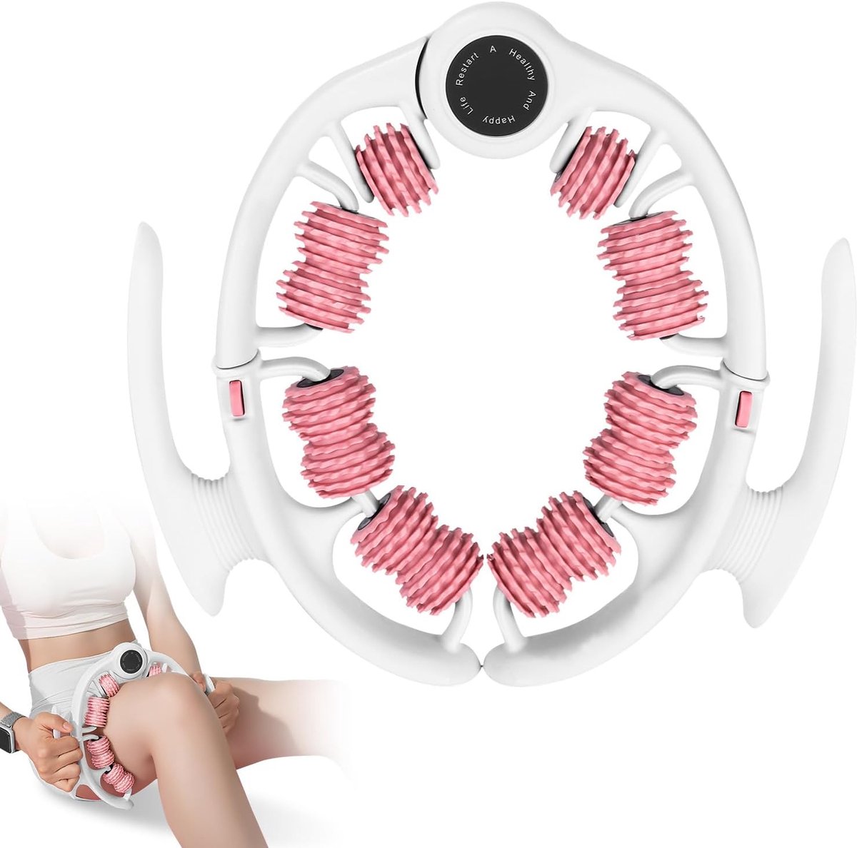 SnelShoppen - Cellulitis massageapparaat, anti-cellulitisroller met afneembare rolgrepen voor taille, benen, hoofdhuid, armen, nek en schouders, perfe