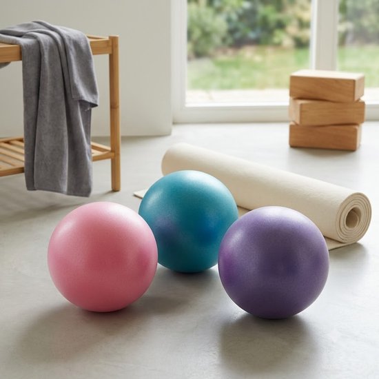 Blauw Roze Paars Pilates en yoga bal Set van 3 Unisex Gymnastiek bal Fitness bal Matte Oppervlakte Anti barst Pilates bal Ø 24,99 cm Oefen bal Balans bal Core Training Thuis Fitness — afbeelding 3