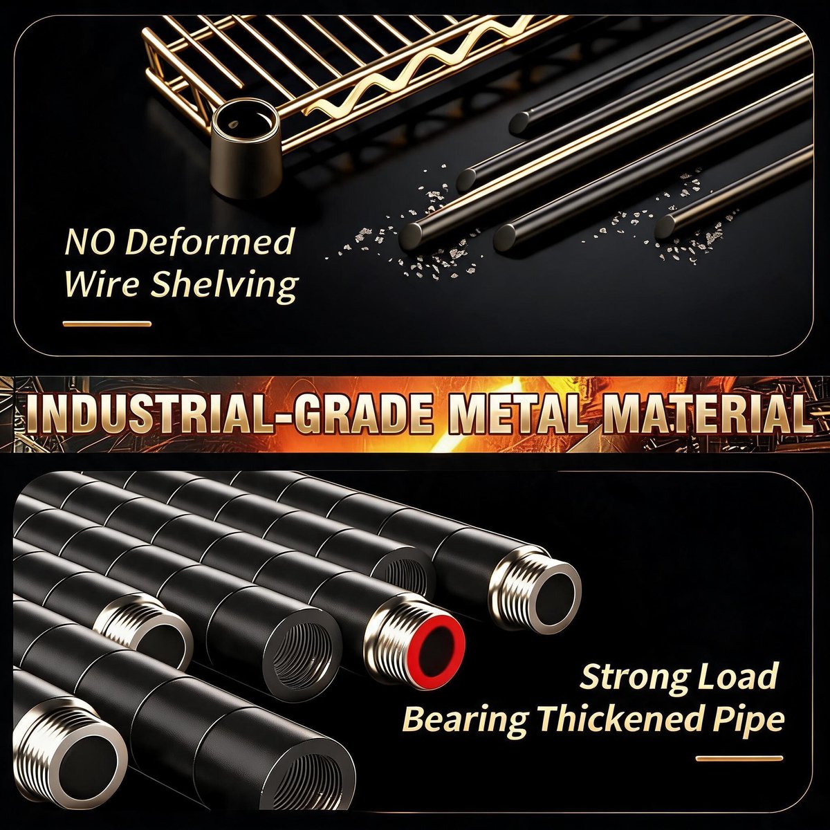 Mobiele 5-Laags Opbergstelling - Metalen Garage Rek - Vergrendelbare Wielen - 25,4mm Staal - Eenvoudig Verstelbaar & Te Monteren