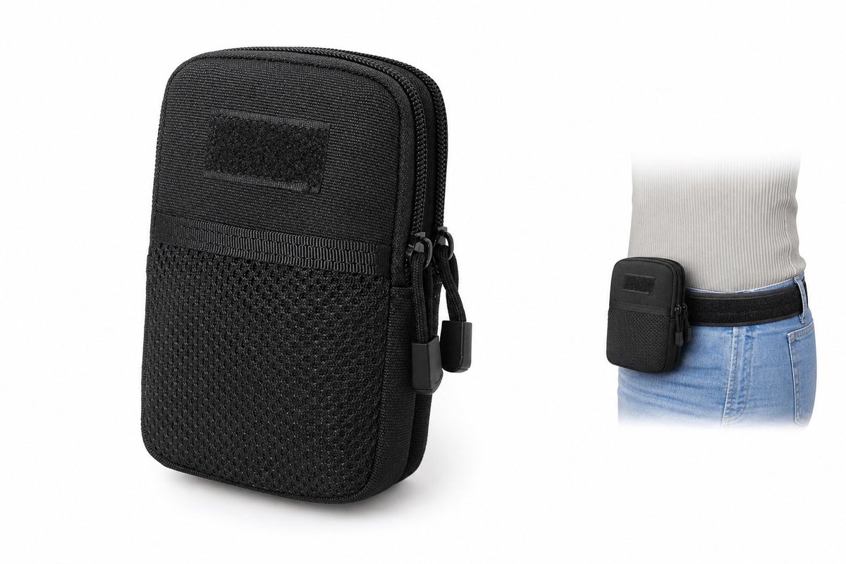VHV - Tactische Heuptas - Nylon MOLLE Opbergtas voor Riem en Rugzak - Voor Wandelen, Kamperen, Fietsen en Vissen