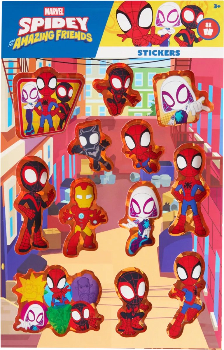 Marvel - Spidey and his amazing friends stickerboek - 8 stickervellen A5 formaat - waarvan 4x holographic vel stickers - stickervel superhelden