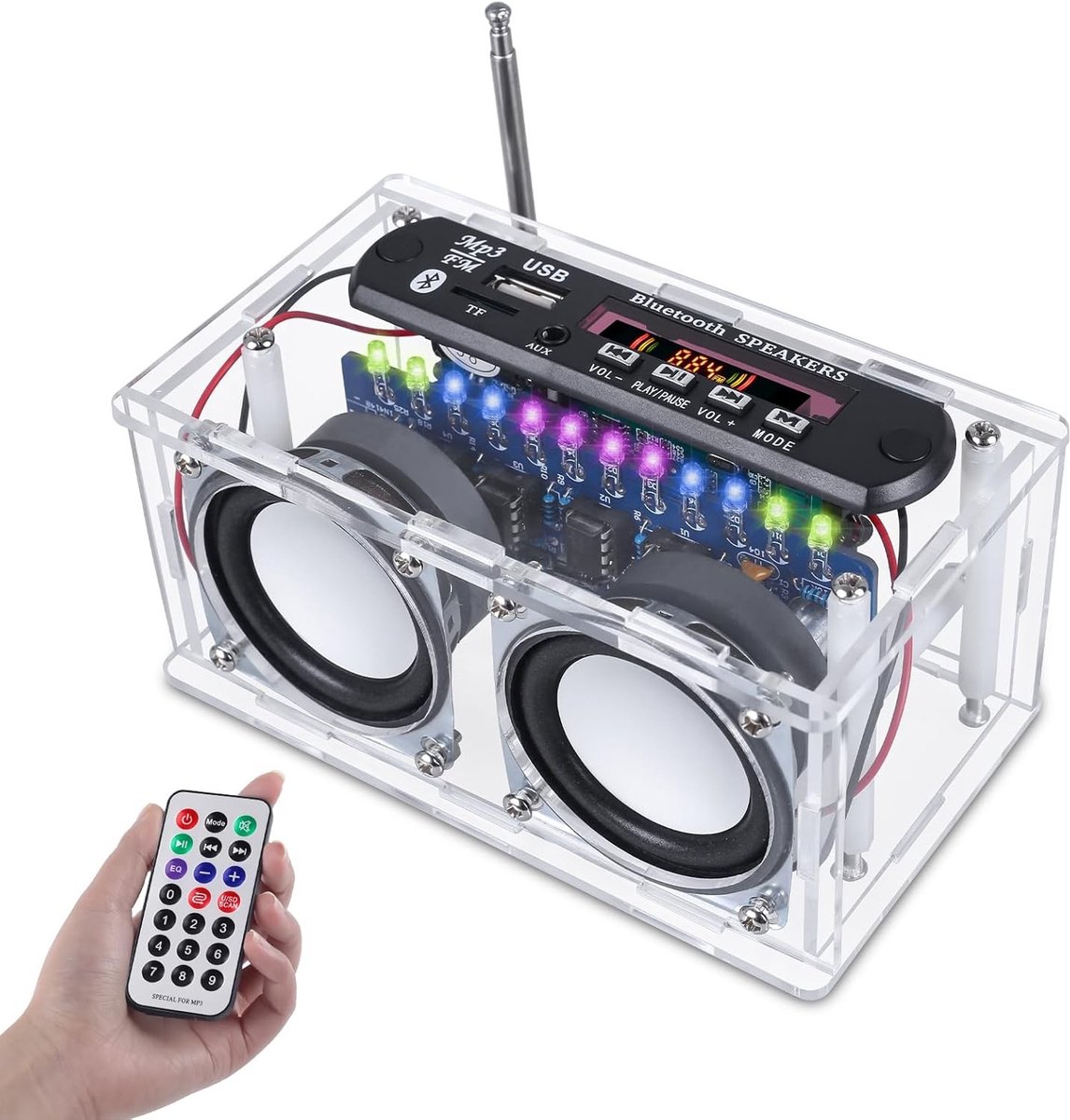 DIY Bluetooth Speaker Kit met FM Radio - Mini Home Stereo Geluidsversterker met LED Indicator voor Thuisgebruik en Solderen