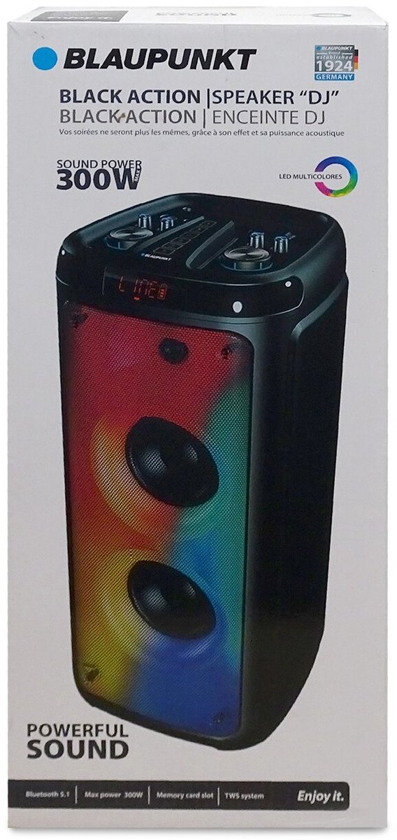 Blaupunkt BLP3963 Partybox met Microfoon - Bluetooth Karaokespeaker - LED-verlichting - 40 W RMS - Zwart van Blaupunkt — afbeelding 4
