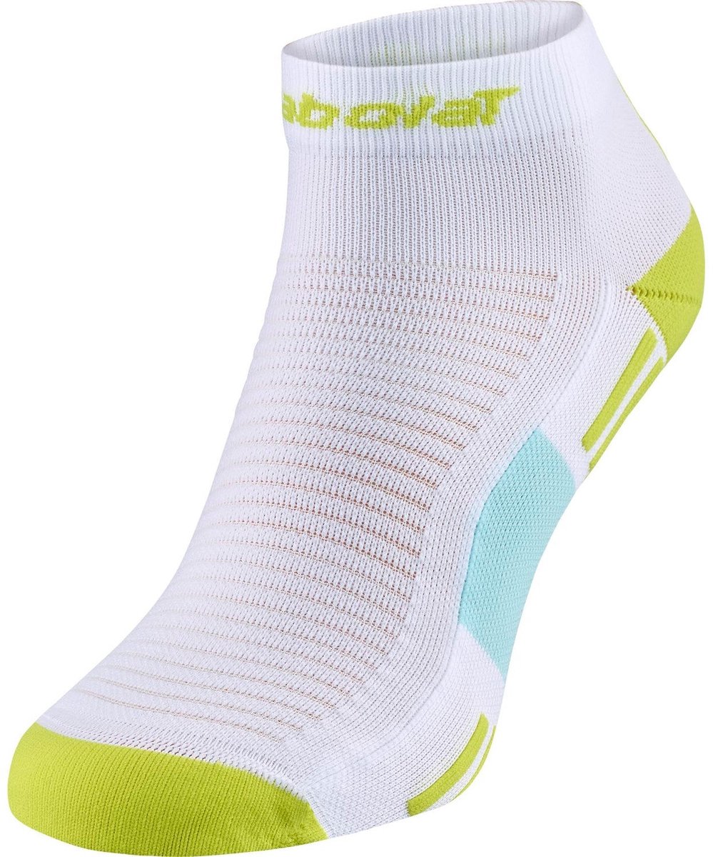 Babolat padel korte / quarter socks sportsokken - wit / lime - maat 39/42