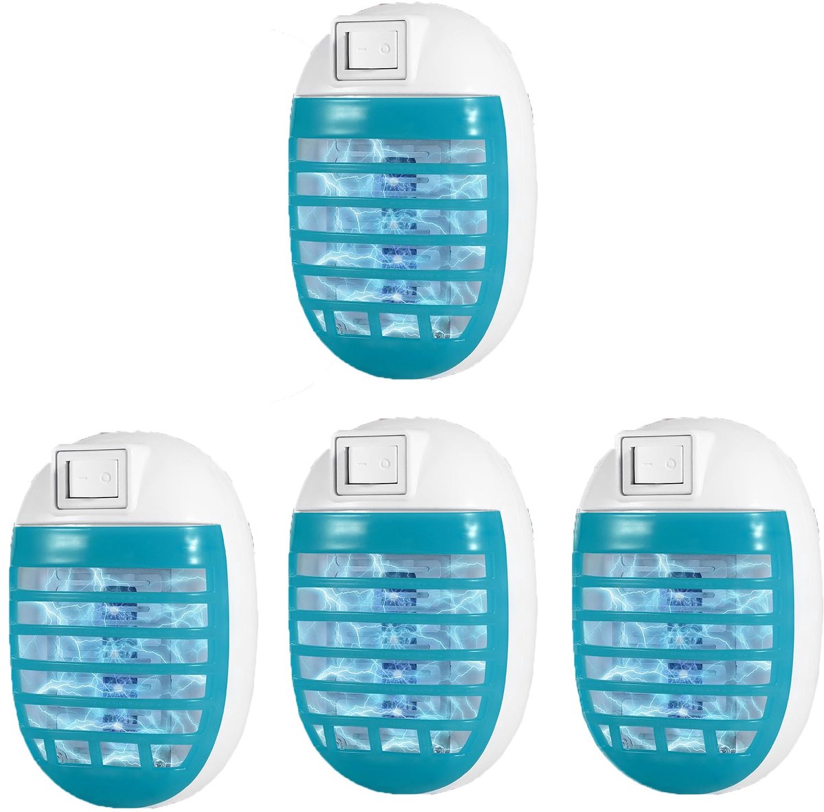SnelShoppen - Muggenlamp 4 stuks, Elektrische Insectenval voor Binnen, UV-bescherming, Insectenverdelger voor Thuis, Keuken, Slaapkamer, Eetkamer, Voo