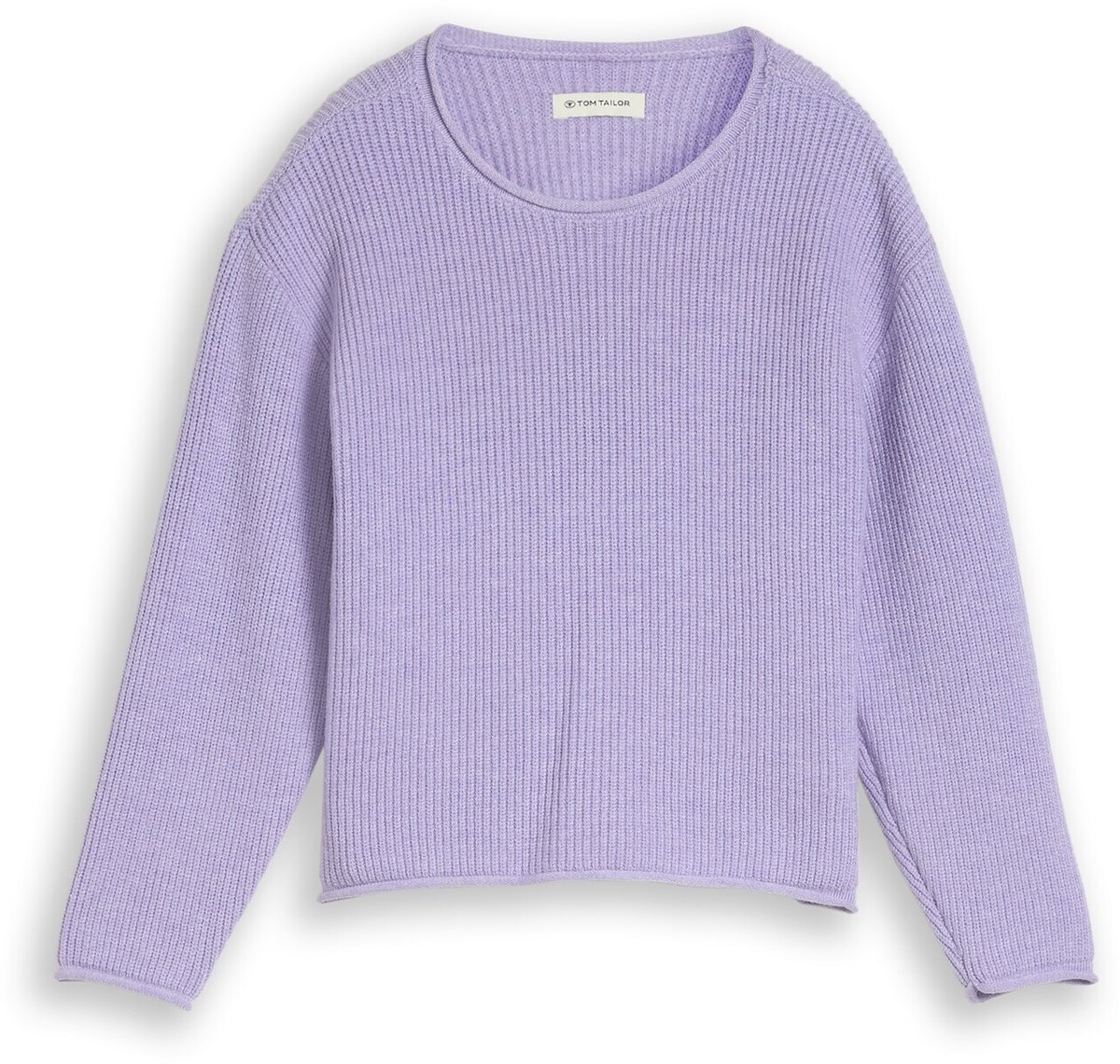 Tom Tailor - Gebreide trui met omgeslagen zomen - Maat 92/98 - sweet purple melange