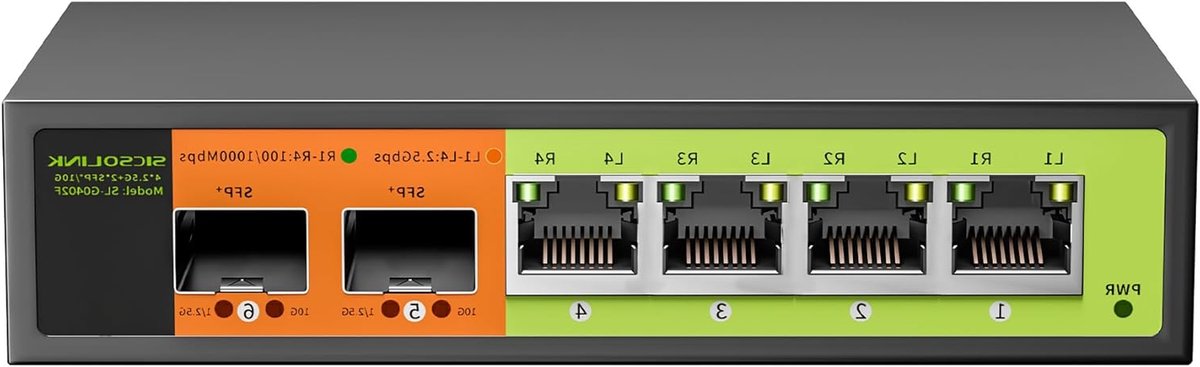 Ethernet Switch - Netwerk Hub - Netwerk Uitbreiding - Ventilatorloos Ontwerp - 6 Poorten - Zilver