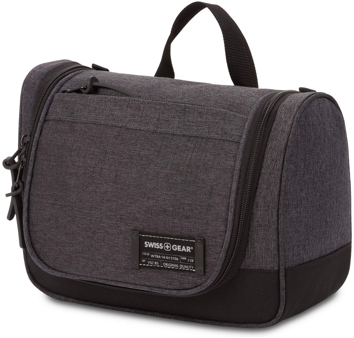 SnelShoppen - Hangende Toilettas voor Reizen, Toilettas met Rits en Elastische Riemen, 5,3 Liter, Heather Grijs, Compact en Handig voor Vakantie, Camp