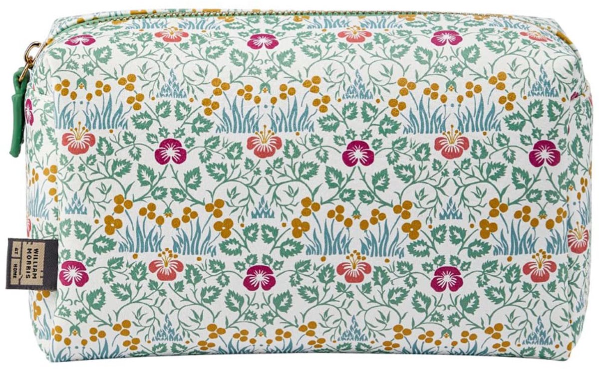 SnelShoppen - William Morris Toilettas met Ritssluiting, Vegan Leer, Cosmetische Beauty-Organizer, Reisformaat, Fitness- en Vakantiebenodigdheden, Wre