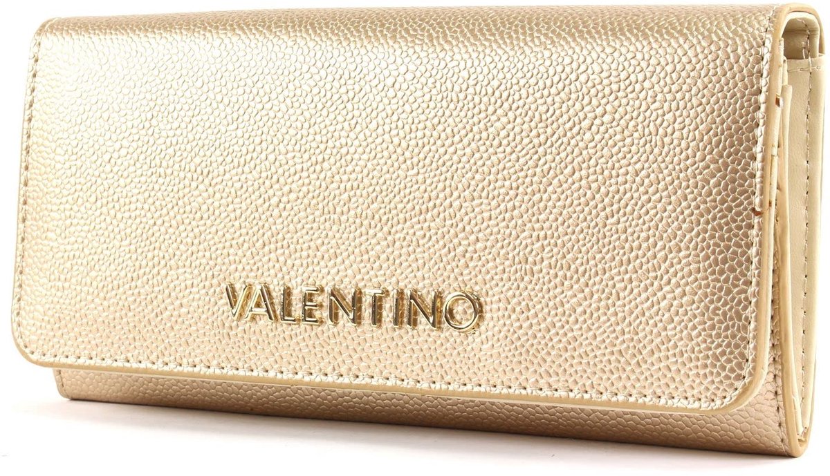 SnelShoppen - Dames portemonnee zilver goud - Valentino stijl - Compact 1.8x7.5x10 cm - Ideaal voor feest, uitgaan, dagelijks gebruik