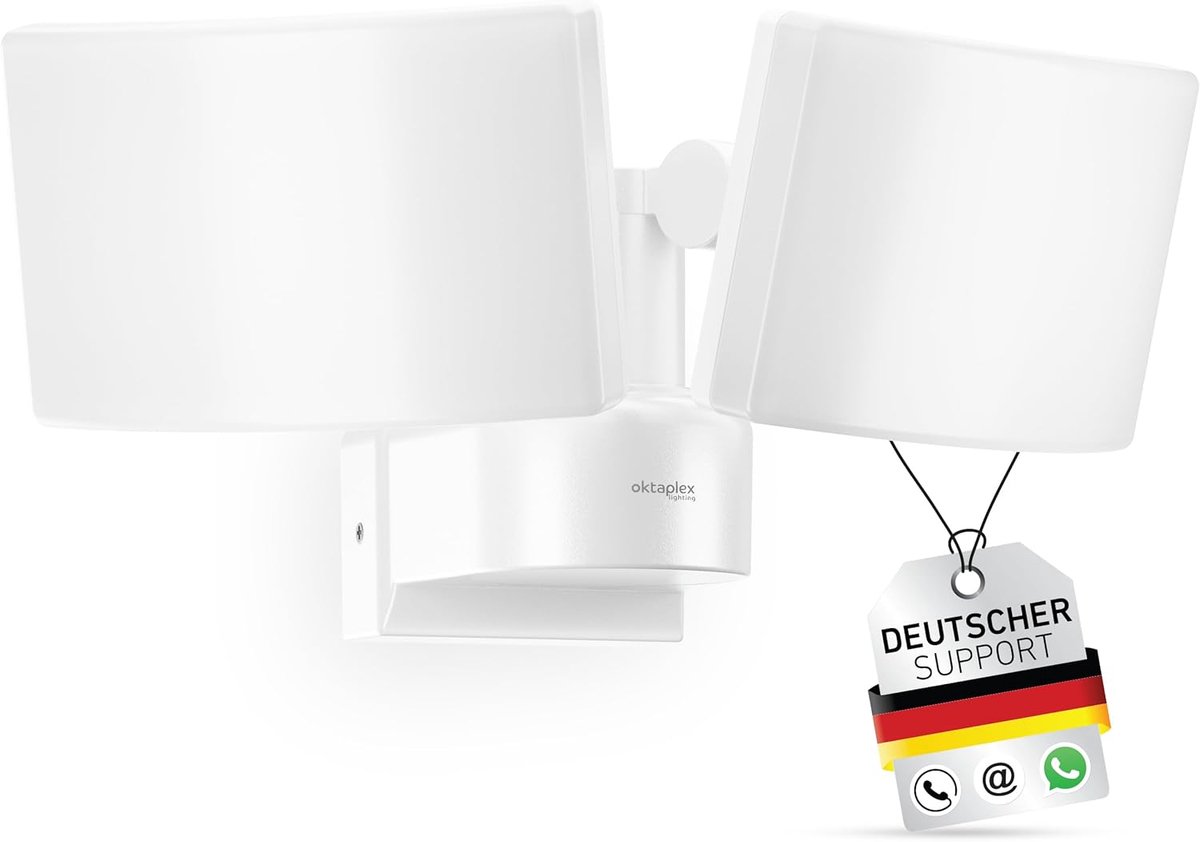 Oktaplex Cali Dos outdoor lamp rotating/swiveling 3000K warm white 40W wall lamp IP65 LED steel outdoor lamp white - ShopVlot