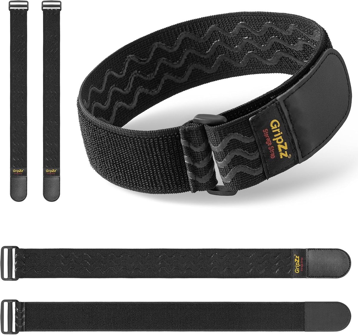 SnelShoppen - Elastische Riembanden met Klittenbandsluitingen, 61 cm x 5 cm (5 Stuks) voor het Organiseren van Verlengkabels, Slangen, Fietsen, Werkpl