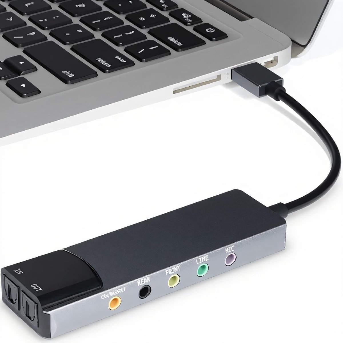 SnelShoppen - 7.1 USB-surround geluidskaart, externe geluidskaart met digitaal SPDIF-geluid, hoge resolutie muziek, plug-and-play voor laptop en pc, z