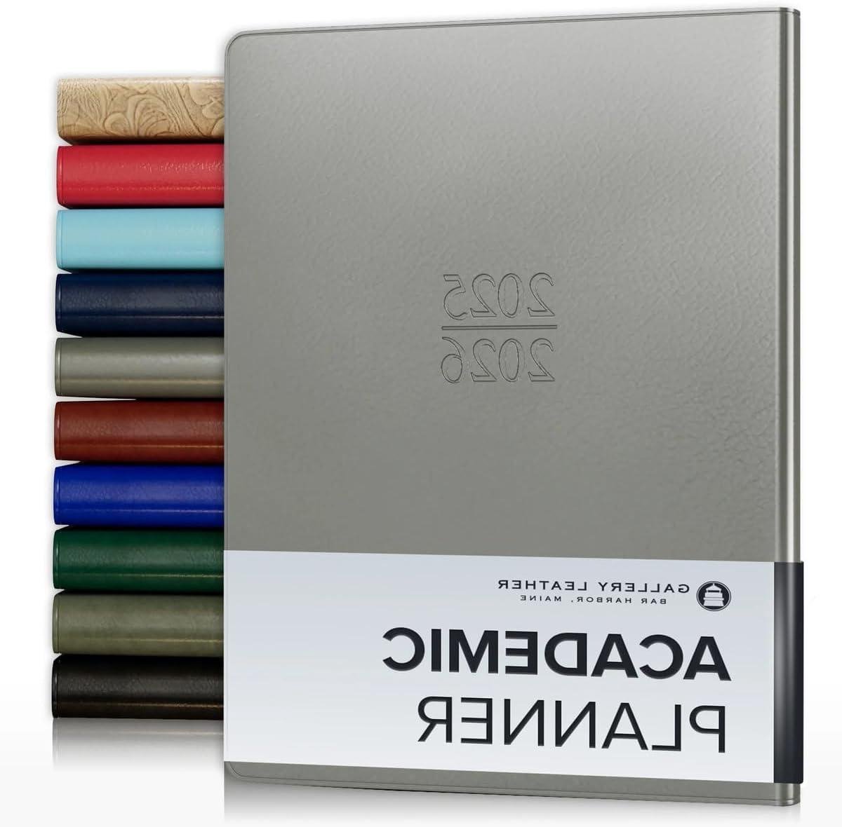 Schoolplanner 2026 - Agenda Jaarplanner - Academisch Plannen - Set van 2 - 22.9 x 17.8 cm - Metallic Zilver