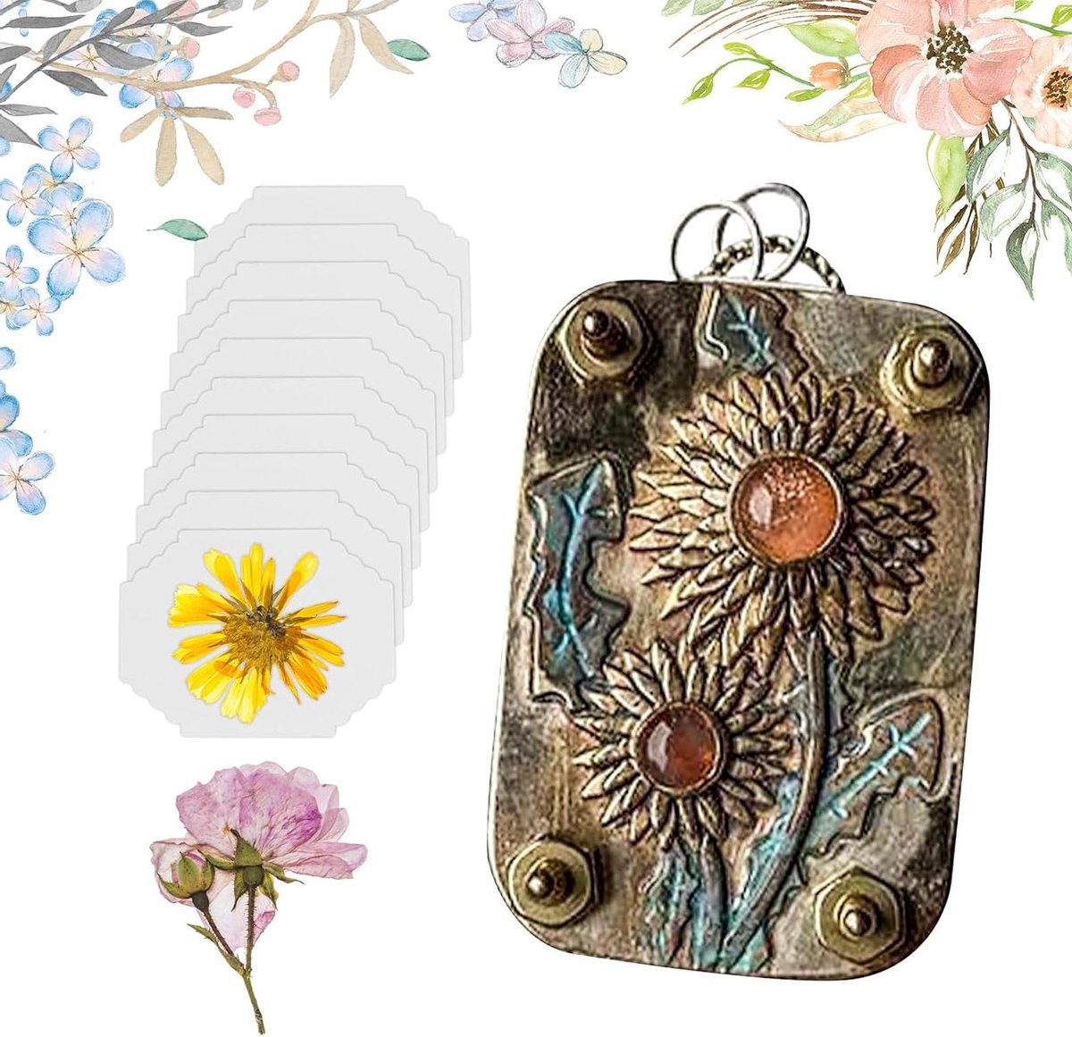 Mini Bloem Pers - Knutsel Set - Natuur Conserven - Compact Ontwerp - 1-2 cm - Goud