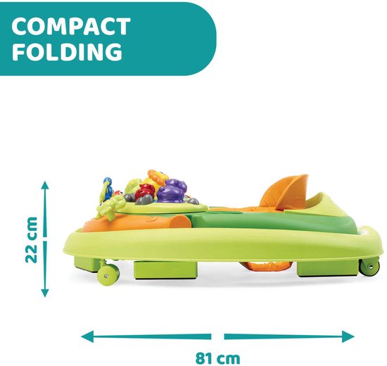 Chicco Walky Talky Loopstoeltje - Baby Walker met 3D-Speelboog & Elektronisch Speelbord - In Hoogte Verstelbaar (3 Standen) - Compact Opvouwbaar - Veilig met 6 Stoppers - Groen (6-12M) — afbeelding 5