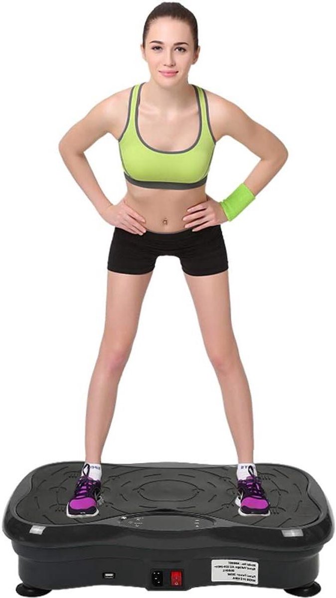 Vibratieplaten - Fitness trainer - Vetverbranding - Met bluetooth speaker - 53 x 35 cm - Zwart