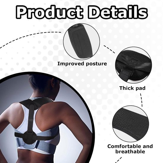 Posture Corrector voor Rug, Nek en Schouders - Houding Verbeteren, Rugsteun en Rechtzetten van de Rug voor Mannen en Vrouwen — afbeelding 2