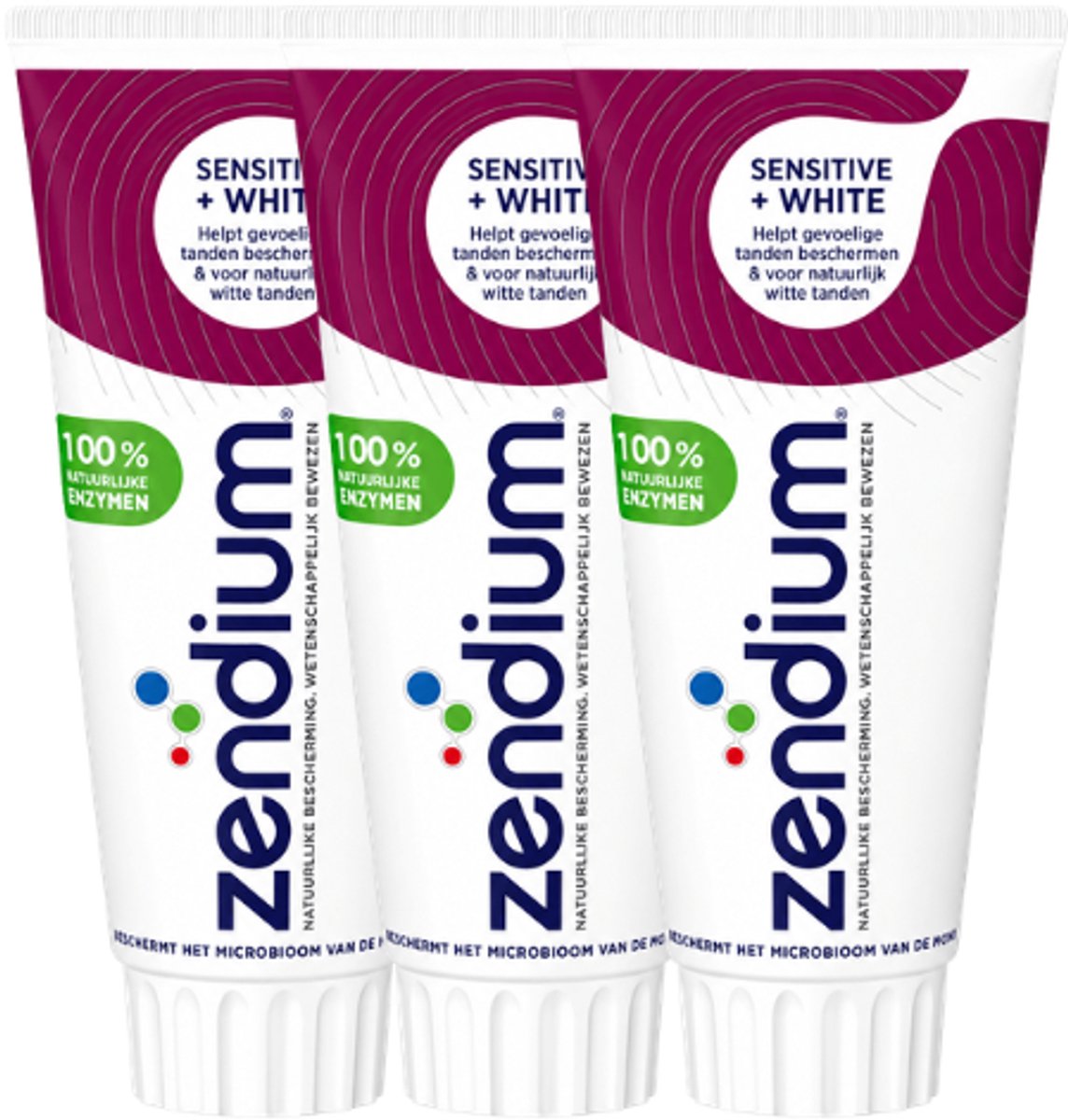 Zendium Sensitive + White Tandpasta - 3 x 75 ml - Voordeelverpakking