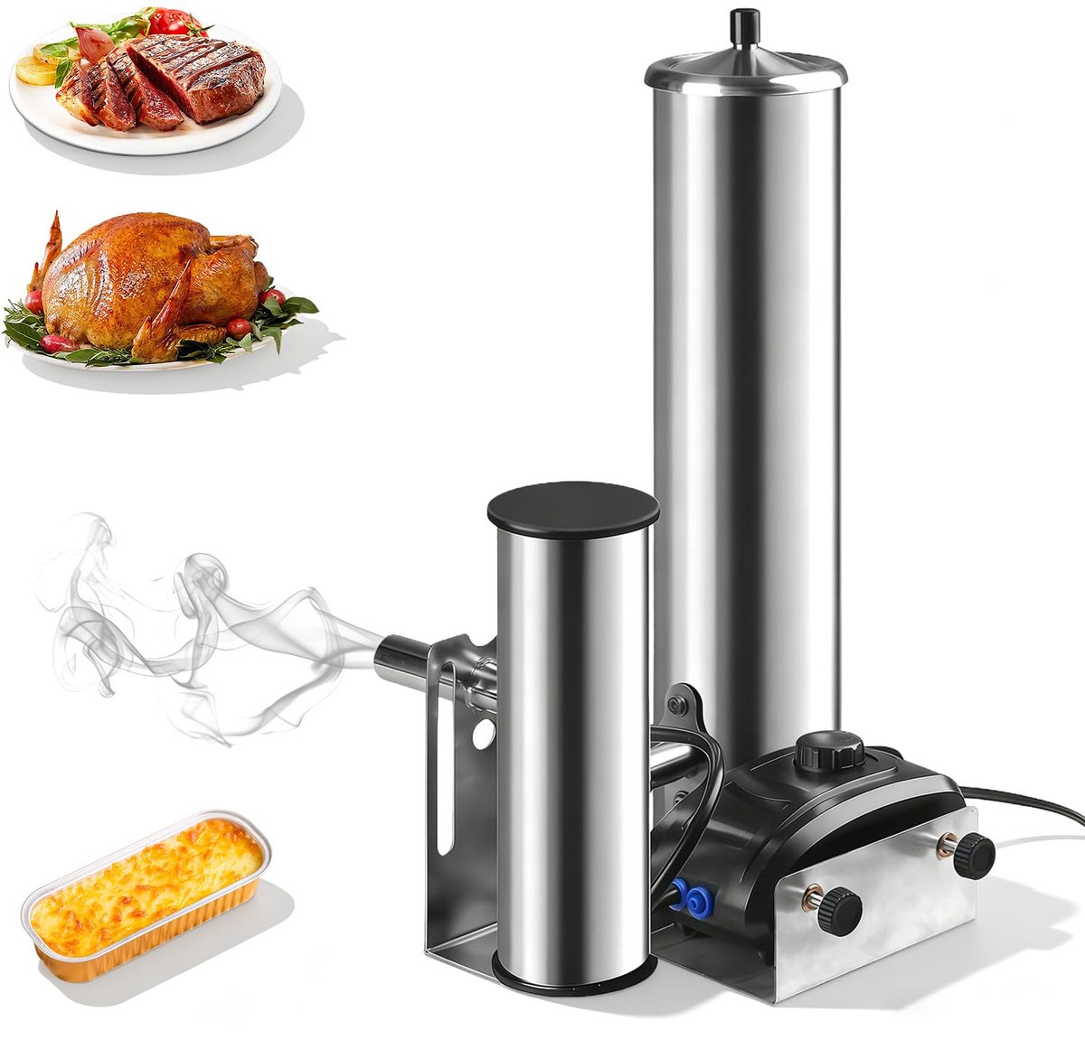 SnelShoppen - Koude Rookgenerator Roestvrij Staal met Pomp - Draagbare Elektrische Rookoven voor Koud Roken van Vlees, Vis en Kaas - Barbecue Accessoi