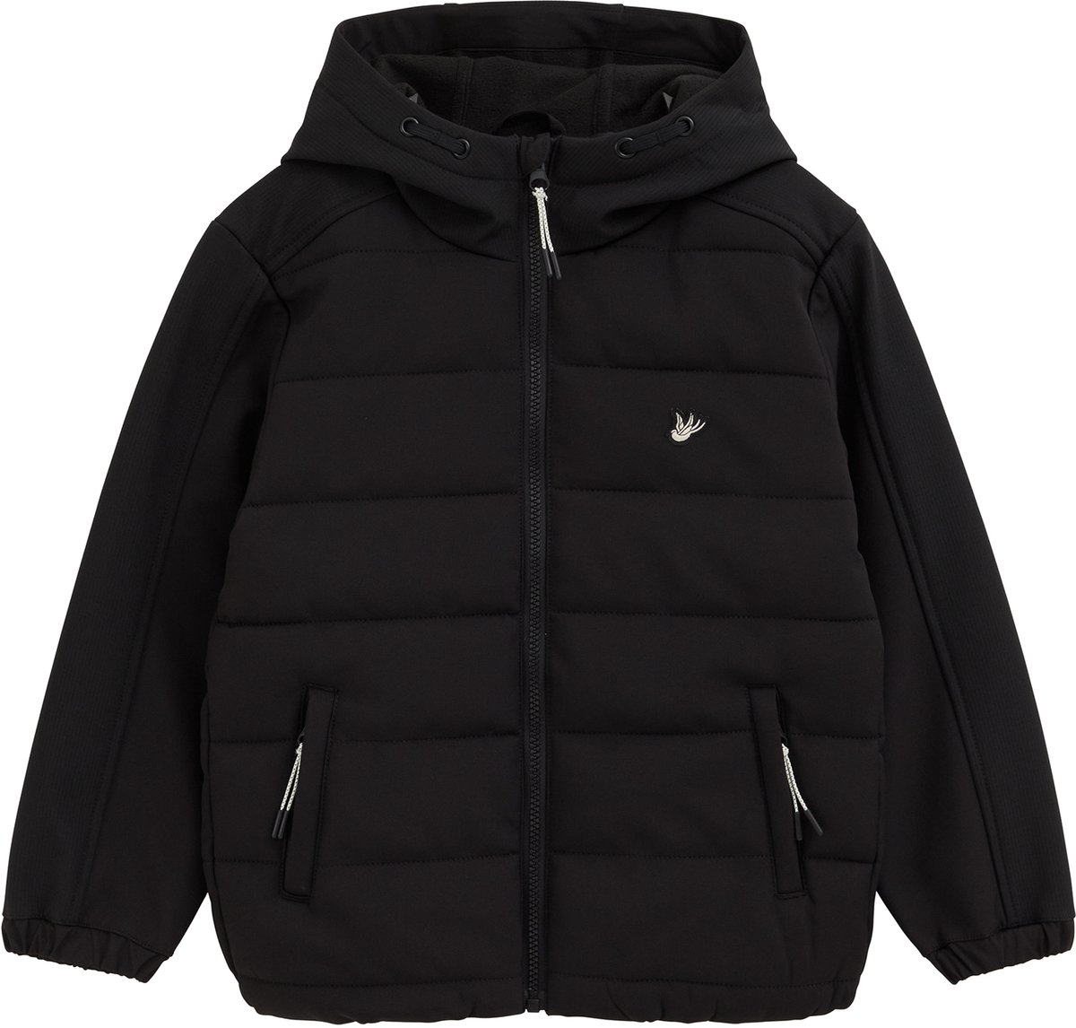 WE Fashion Jongens softshell jas met capuchon en embroidery