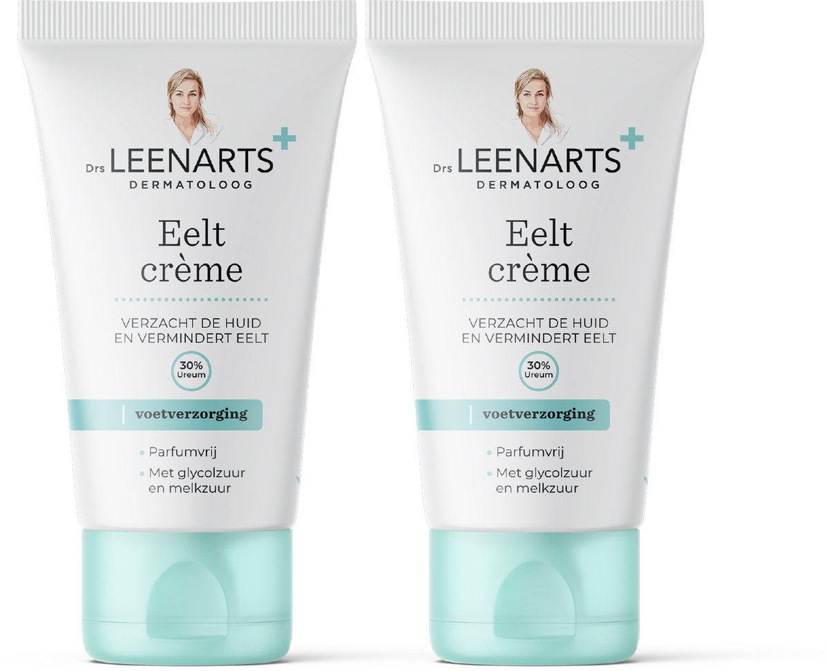 Drs Leenarts 2x Eelt Crème van 50ml (100ml totaal) – 30 % Ureum – Glycolzuur & Melkzuur – Parfumvrij