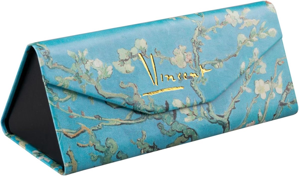 SnelShoppen - Hardcase Brillenetui Van Gogh 16 x 7 x 7 cm - Opvouwbaar Kunstleer Brillendoos voor Zonnebrillen en Damesbrillen - Perfecte Cadeaus voor