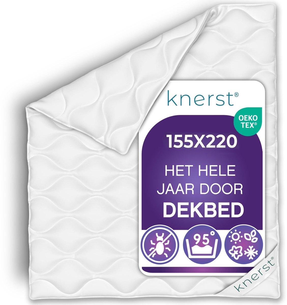 SnelShoppen - KNERST® All Season Dekbed 155x220 - Ademend Microvezel Dekbed - Licht en Warm Deken - Wasbaar Comforter Dekbed voor Het Hele Jaar