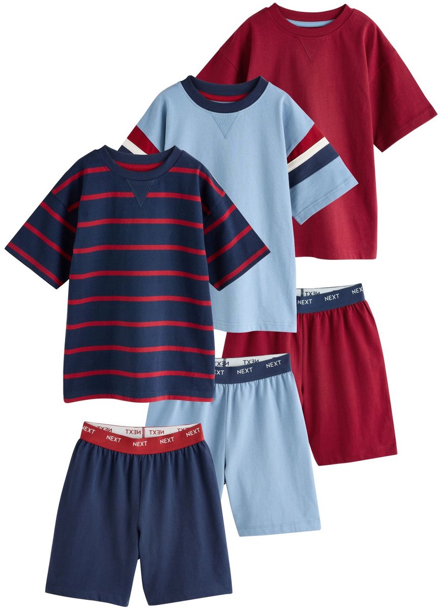 Next - Jongens - Set van 3 korte pyjama's - Blauw