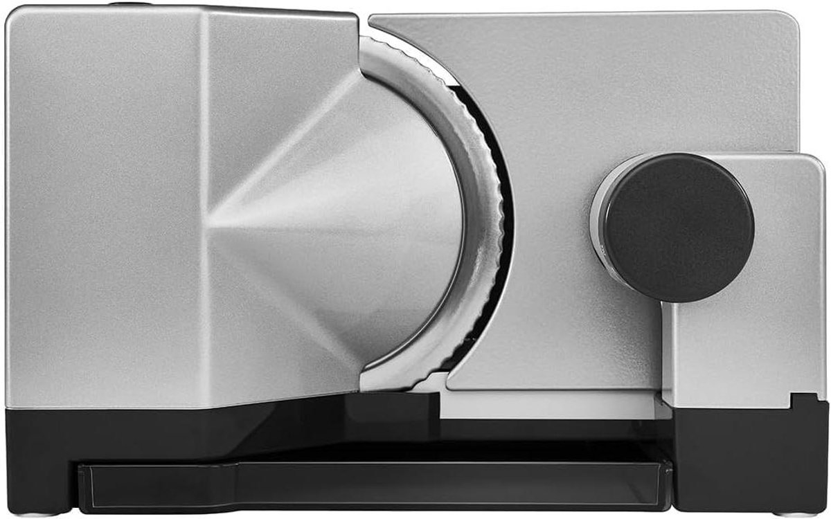 Elektrische Snijmachine - Alles Snijder - Voedsel Snijden - Linkshandig Gebruik - 14 mm Instelbaar - Zilver Metallic