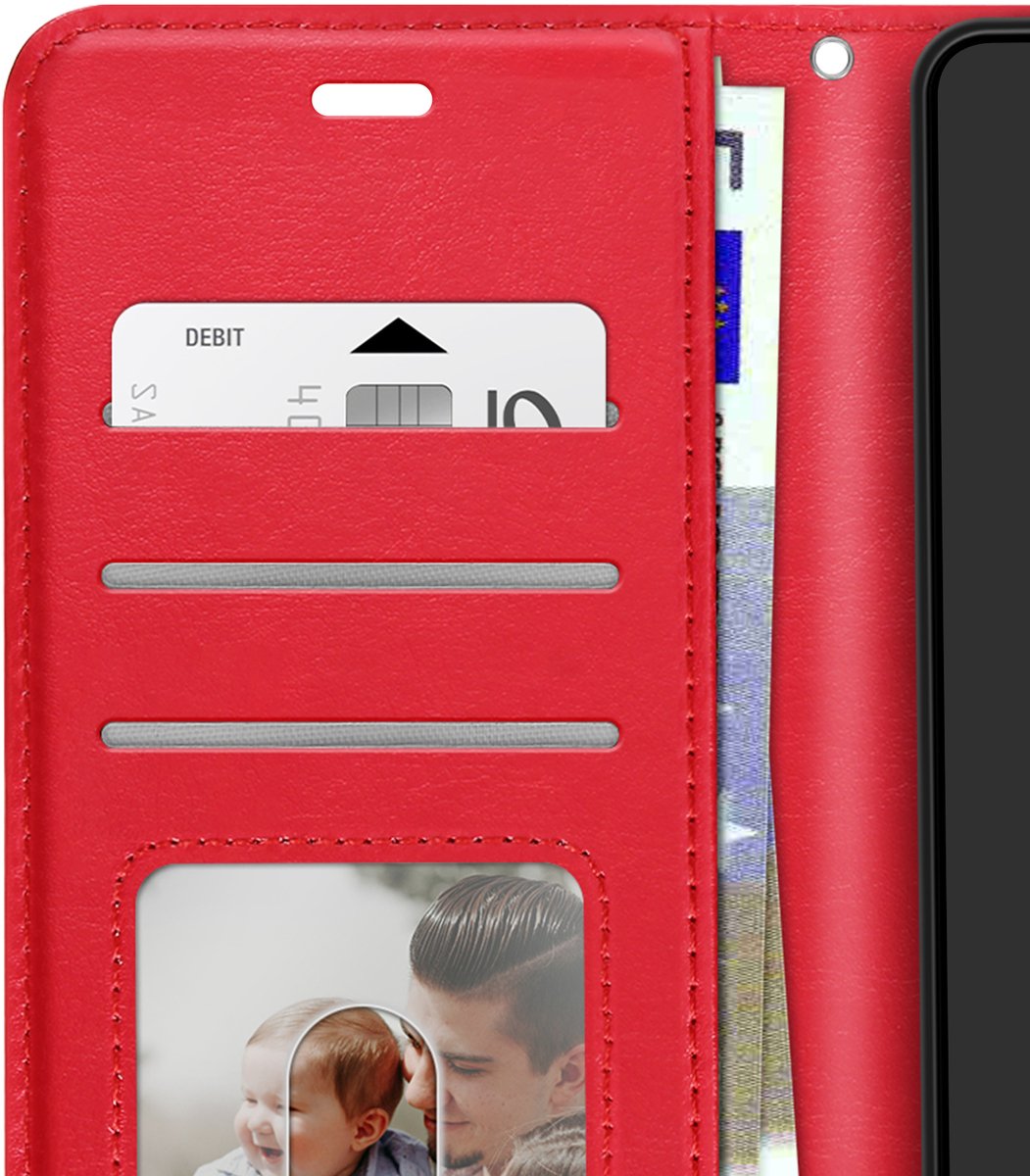 Mayaxess, Portemonnee Hoesje geschikt voor Xiaomi 17T Pro met Polsband en Standaard, Rood