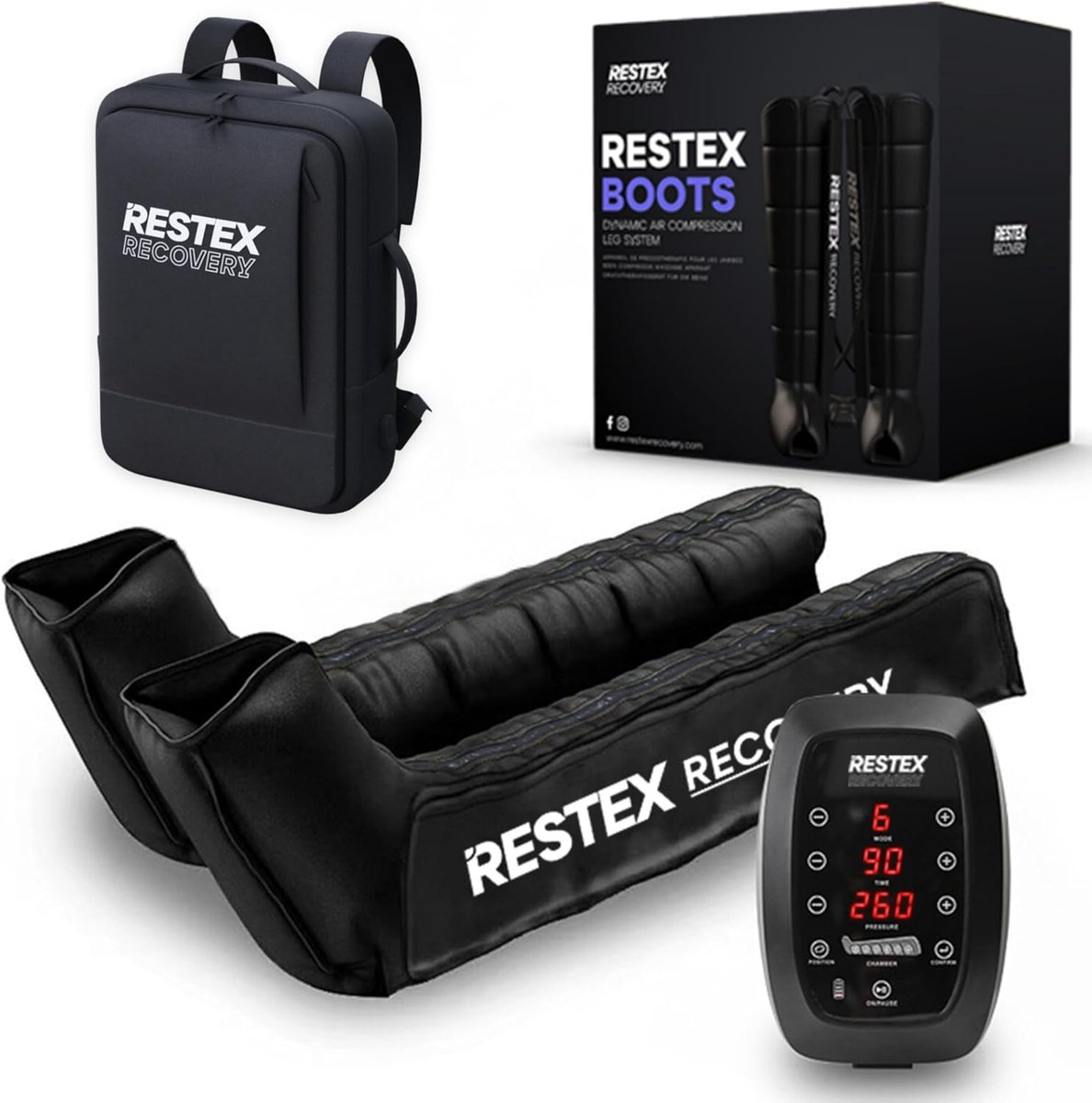SnelShoppen - Restex Recovery Laarzen voor Druktherapie, Lymfedrainage en Massage, Zware Benen en Voeten, Sportherstel, Cellulitis, Silhouet, Maat L,