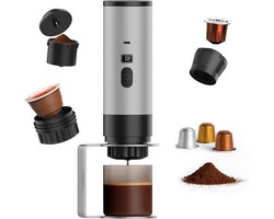 Draagbare Koffiezetter - Espresso Machine - Koffie Onderweg - Zelfverwarmend USB-C - 80ml Tank - Zilver