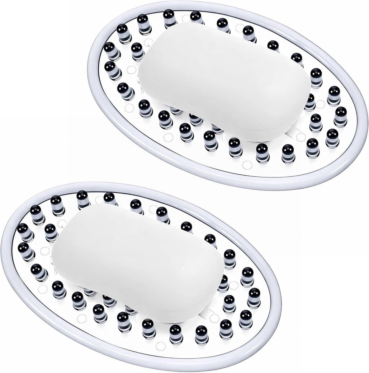 Set van 2 Transparante PVC Zeepbakjes, Badkamer Zeephouders met Afvoergaten, Ideaal voor Douche, Wastafel en Keuken, Houdt Zeep Droog en Schoon