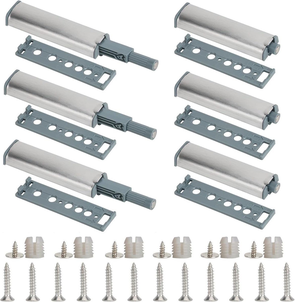 Dempers voor Keukendeuren, 6 Stuks Magnetische Deursluitingen en Latches voor Kasten, Kledingkasten en Lades, Zachte Sluiting en Zware Kwaliteit