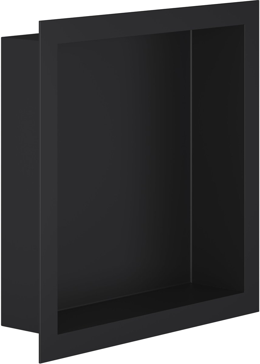 Luxelvia Inbouwnis Mat zwart 30x30x10 cm – RVS Douchenis / Wandnis voor Badkamer | Verzonken Inbouw