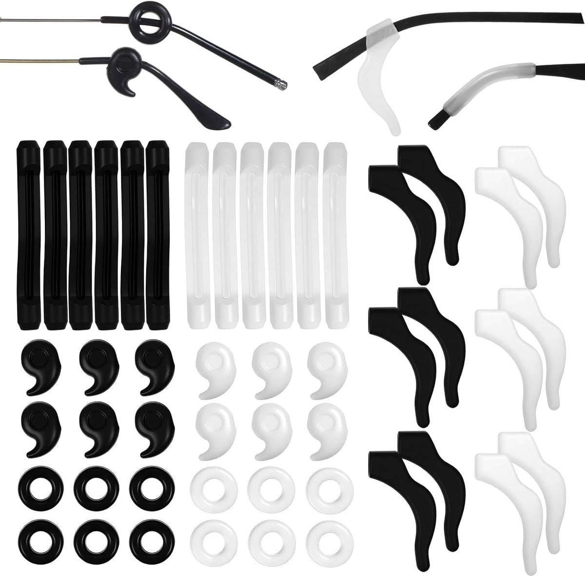 24 paar siliconen brillenpootjes en antislip oorbeugels voor brillen en zonnebrillen, universele brilstoppers en accessoires