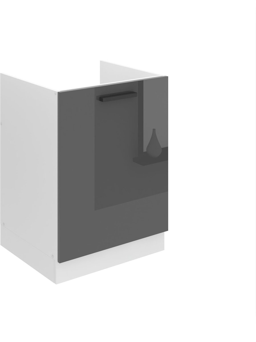 BELINI Spoelbakkast SDZ 60 cm met 1 Deur - Zilver Hoogglans